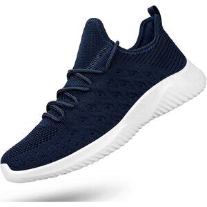Men's Breathable Lightweight Comfortable Running Walking Blue Sneakers Shoes